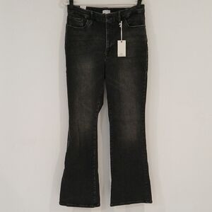 Good American Black High-Rise Wide-Leg Jeans size 14-16